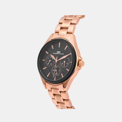 Women Quartz Black Dial Multi-Function Metal Watch 2010C-M0304