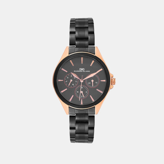 Women Quartz Black Dial Multi-Function Metal Watch 2010F-M0304