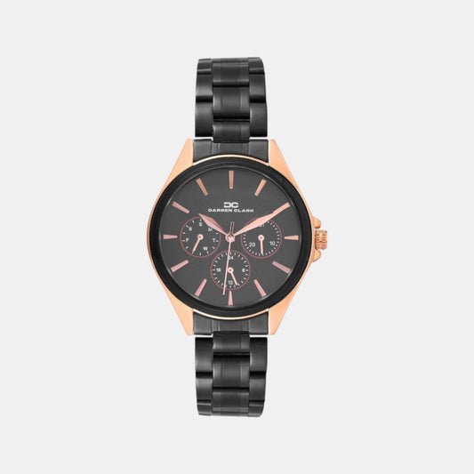 Women Quartz Black Dial Multi-Function Metal Watch 2010F-M0304