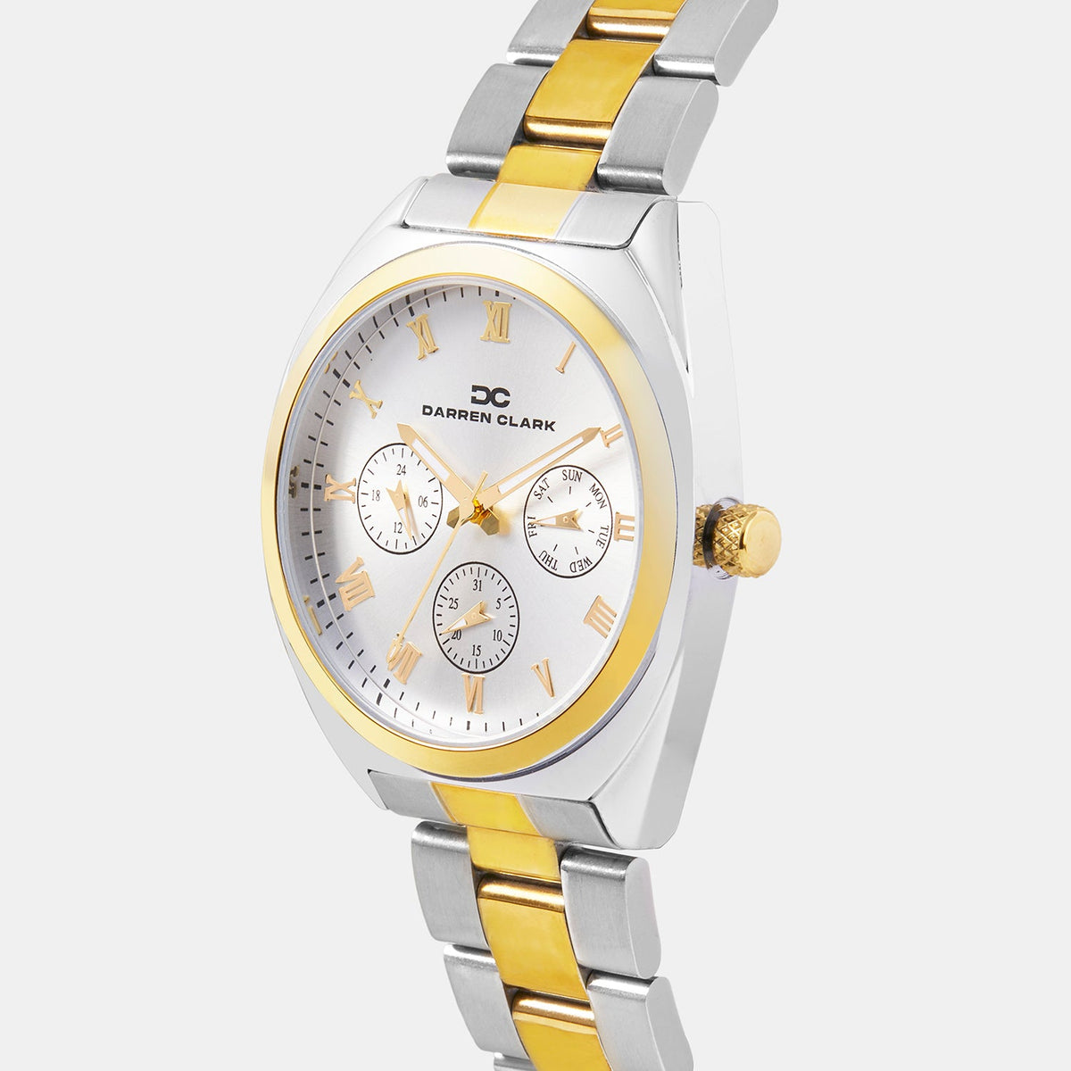 Men Quartz Silver Dial Multi-Function Metal Watch 1014D-M0103