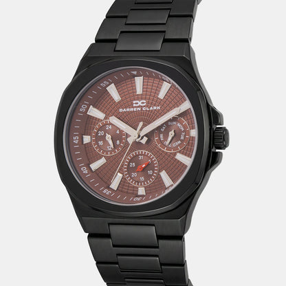 Men Quartz Brown Dial Analog Metal Watch 1016F-M0406