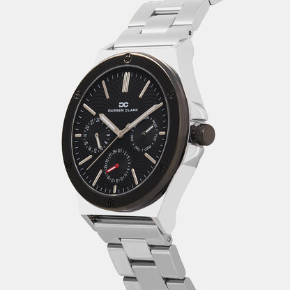 Men Quartz Black Dial Multi-Function Metal Watch 1017A-M0104