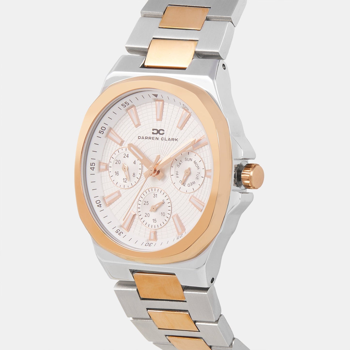 Men Quartz Silver Dial Analog Metal Watch 1016E-M1303