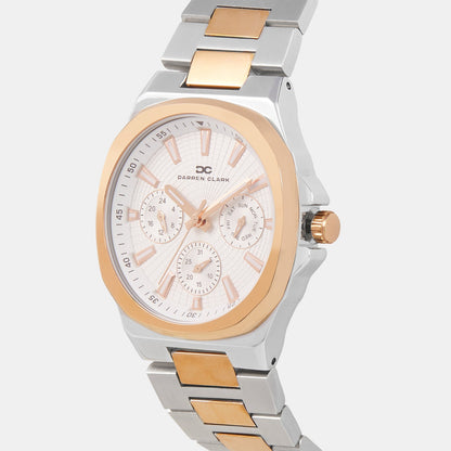 Men Quartz Silver Dial Analog Metal Watch 1016E-M1303
