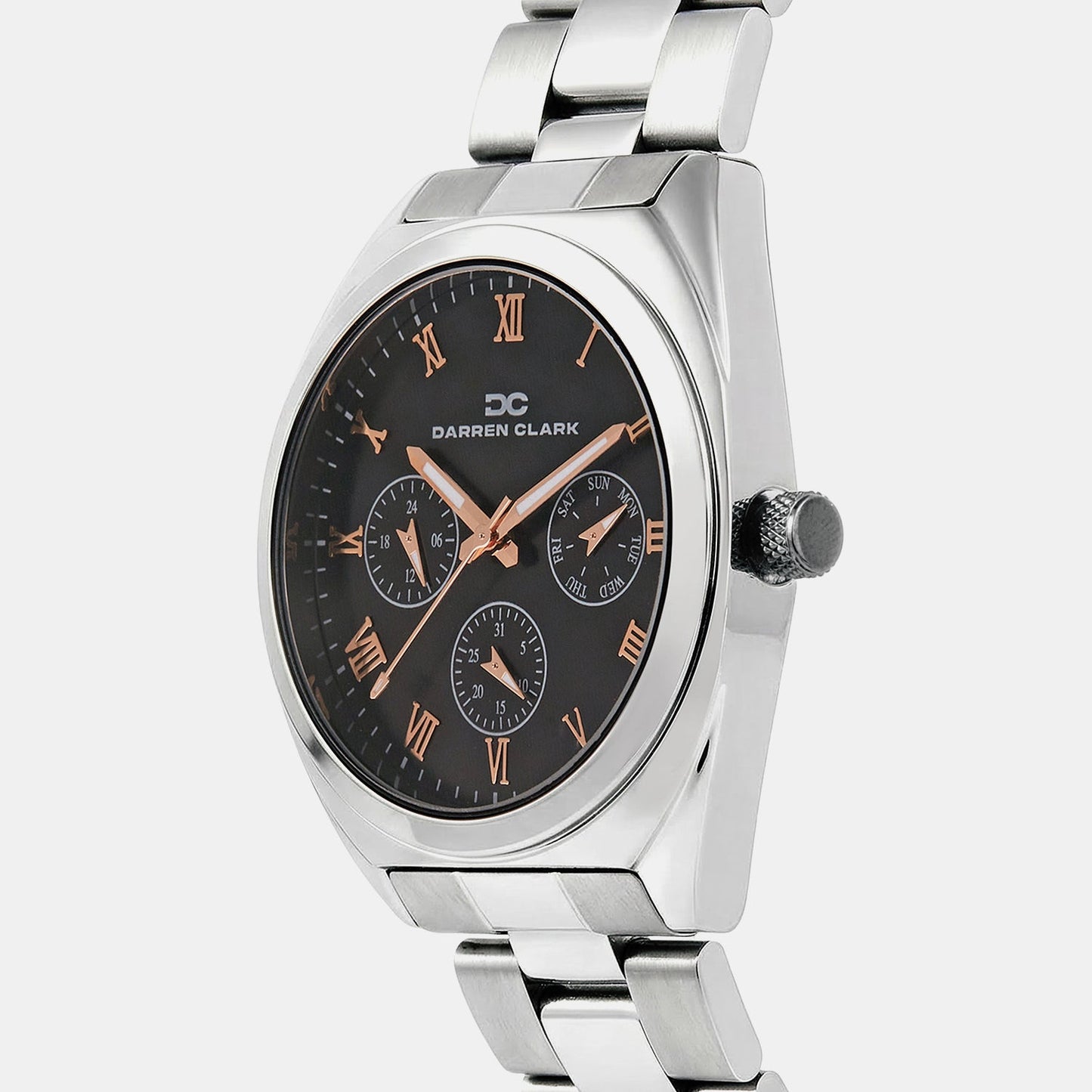 Men Quartz Grey Dial Multi-Function Metal Watch 1014J-M0816