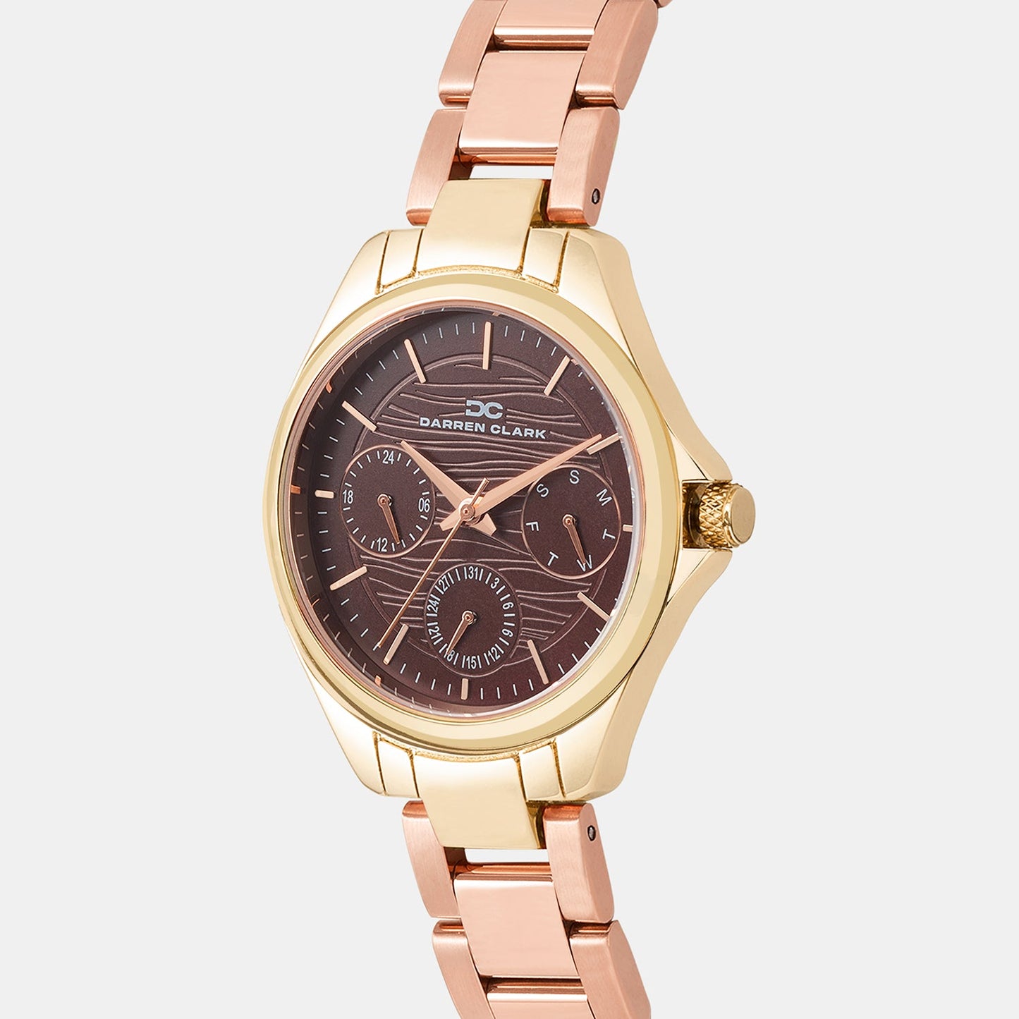 Women Quartz Brown Dial Analog Metal Watch 2012C-M0306