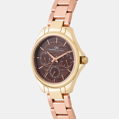 Women Quartz Brown Dial Analog Metal Watch 2012C-M0306