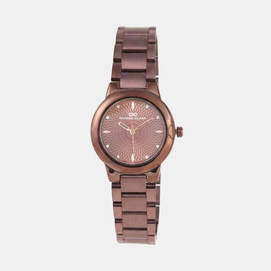 Women Quartz Brown Dial Analog Metal Watch 2016H-M0606