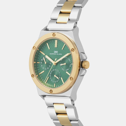 Men Quartz Green Dial Multi-Function Metal Watch 1017D-M1214