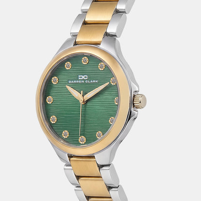 Women Quartz Green Dial Analog Metal Watch 2014D-M1214