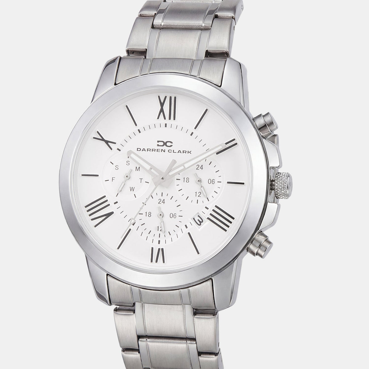 Men Quartz Silver Dial Multi-Function Metal Watch 1009A-M0102