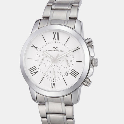 Men Quartz Silver Dial Multi-Function Metal Watch 1009A-M0102