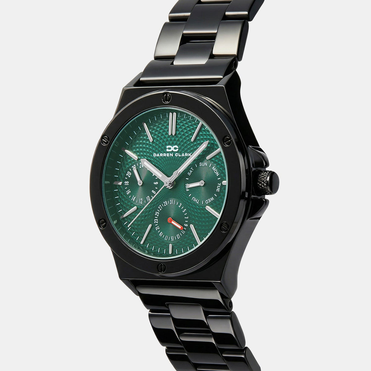Men Quartz Green Dial Multi-Function Metal Watch 1017F-M0414