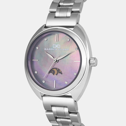 Women Quartz Sea Blue Mother Of Pearl Dial Analog Metal Watch 2011A-M0117