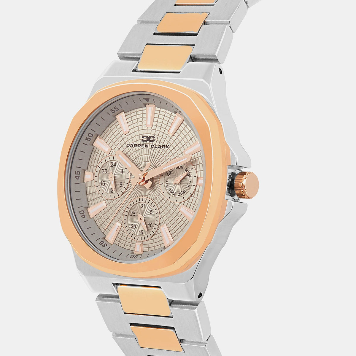 Men Quartz Grey Dial Multi-Function Metal Watch 1016E-M1315