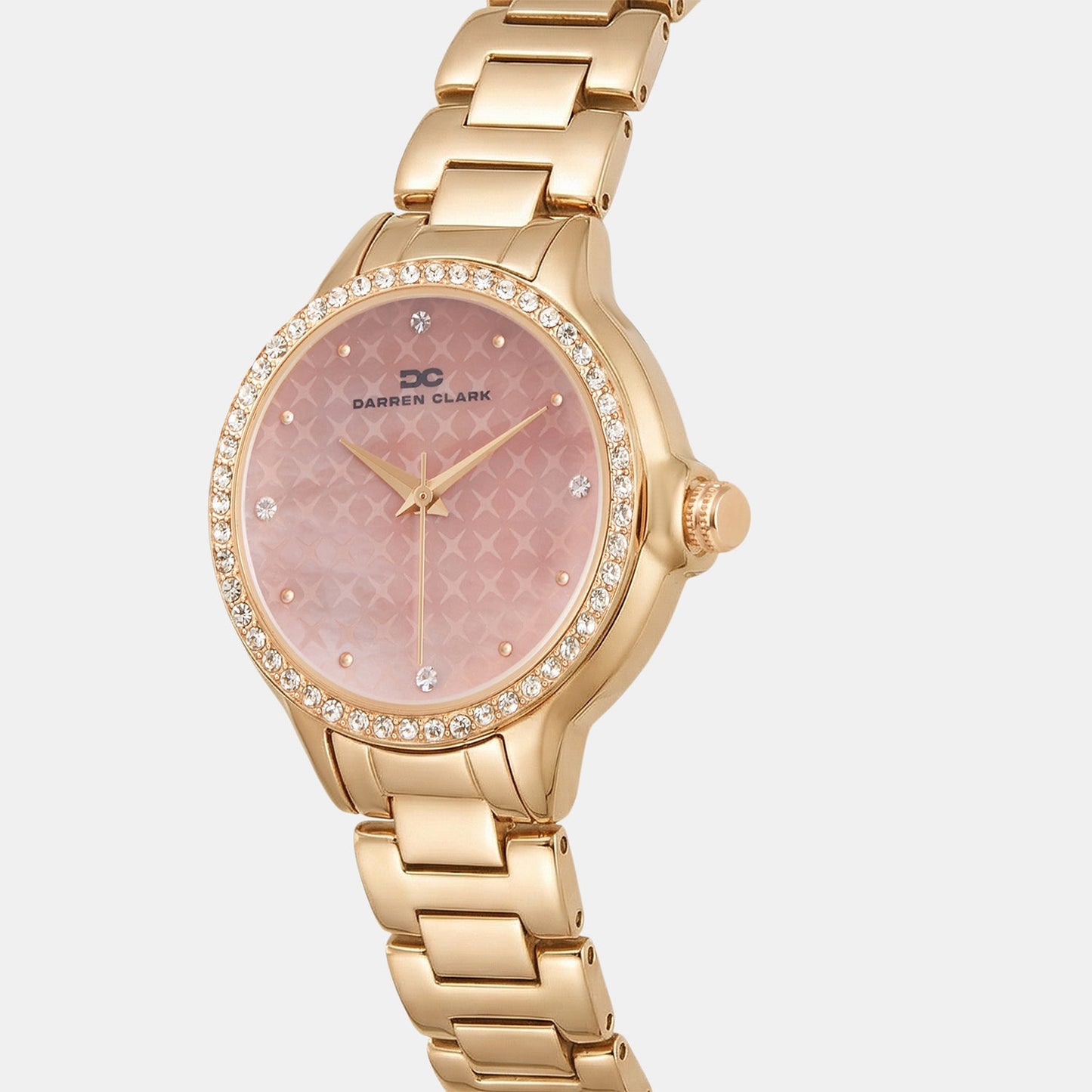 Women Quartz Pink Dial Analog Metal Watch 2015C-M0307