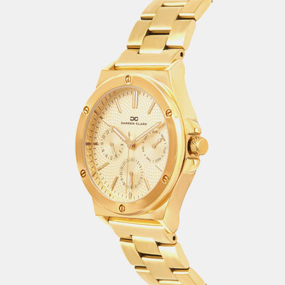 Men Quartz Champagne Dial Multi-Function Metal Watch 1017B-M0208