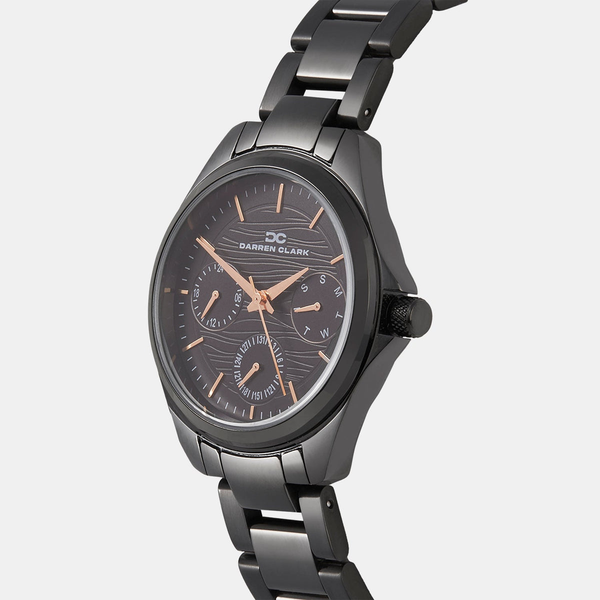 Women Quartz Black Dial Analog Metal Watch 2012F-M0404