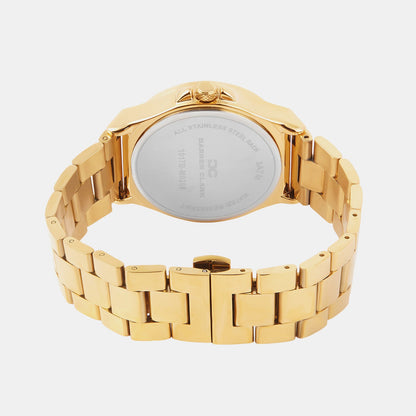 Men Quartz Champagne Dial Multi-Function Metal Watch 1017B-M0208