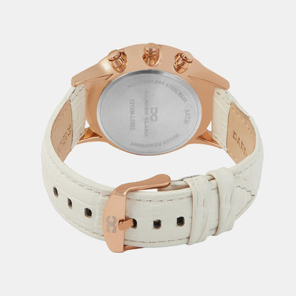 Men Quartz White Dial Chronograph Leather Watch 1015M-L0302