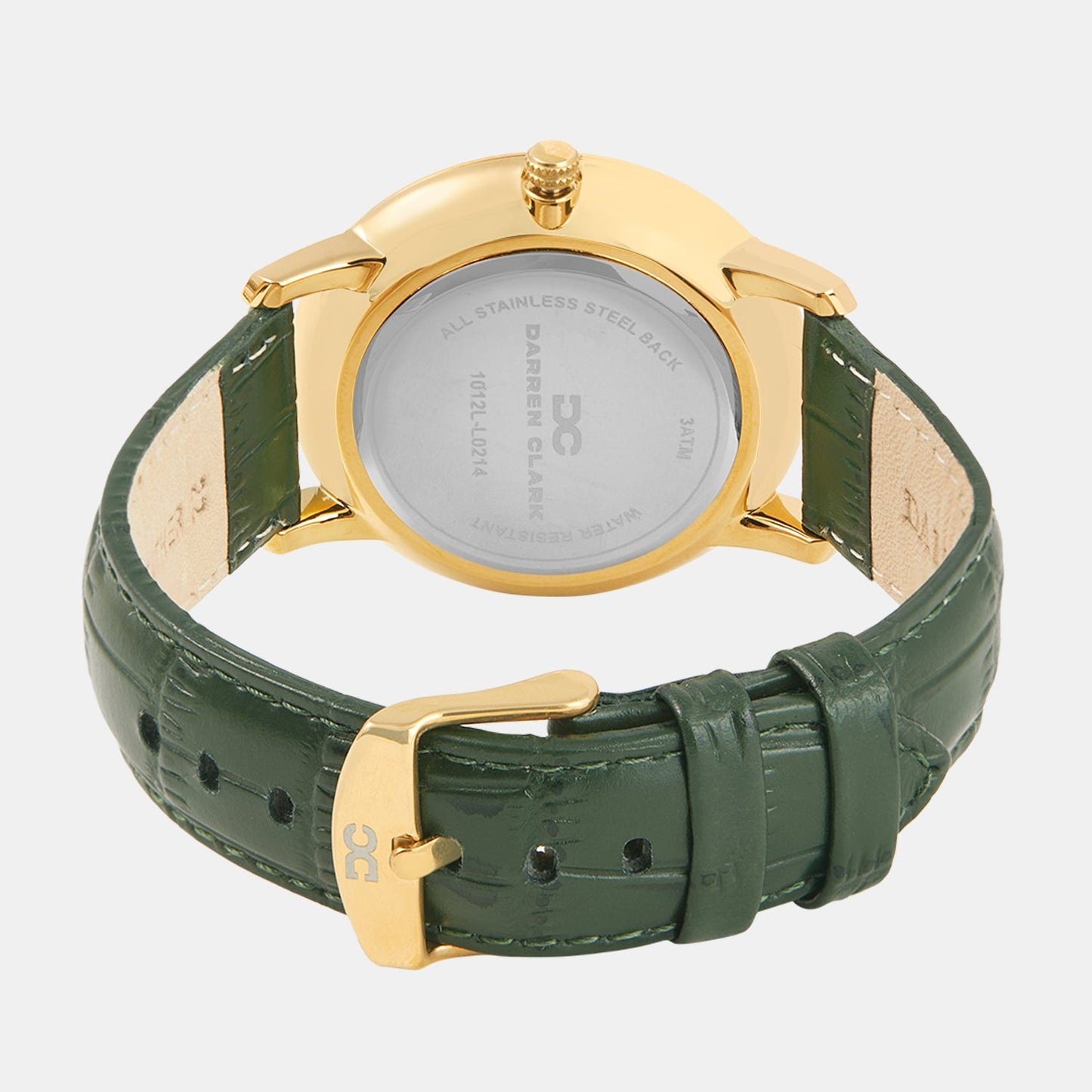 Men Quartz Green Dial Multi-Function Leather Watch 1012L-L0214