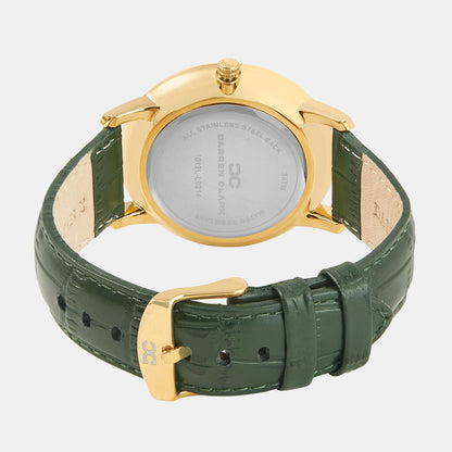 Men Quartz Green Dial Multi-Function Leather Watch 1012L-L0214