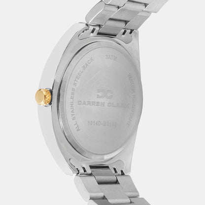 Men Quartz Silver Dial Multi-Function Metal Watch 1014D-M0103