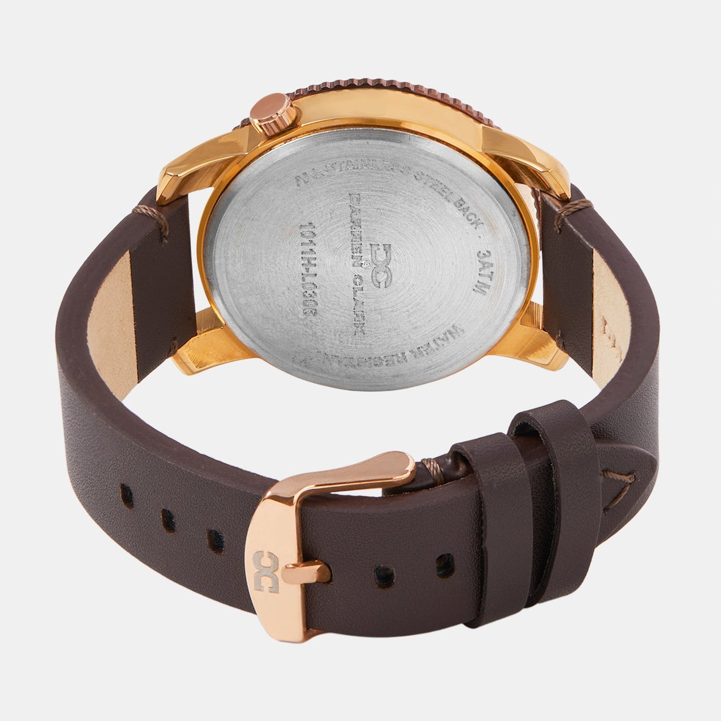 Men Quartz Brown Dial Multi-Function Leather Watch 1011H-L0306