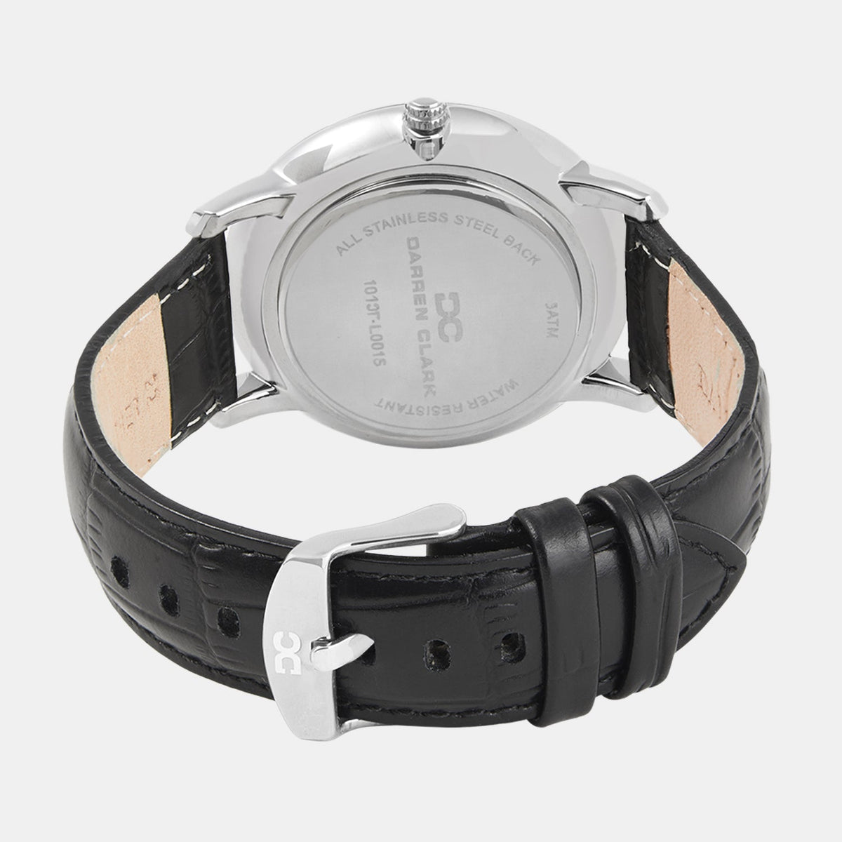 Men Quartz Grey Dial Multi-Function Leather Watch 1012J-L0315