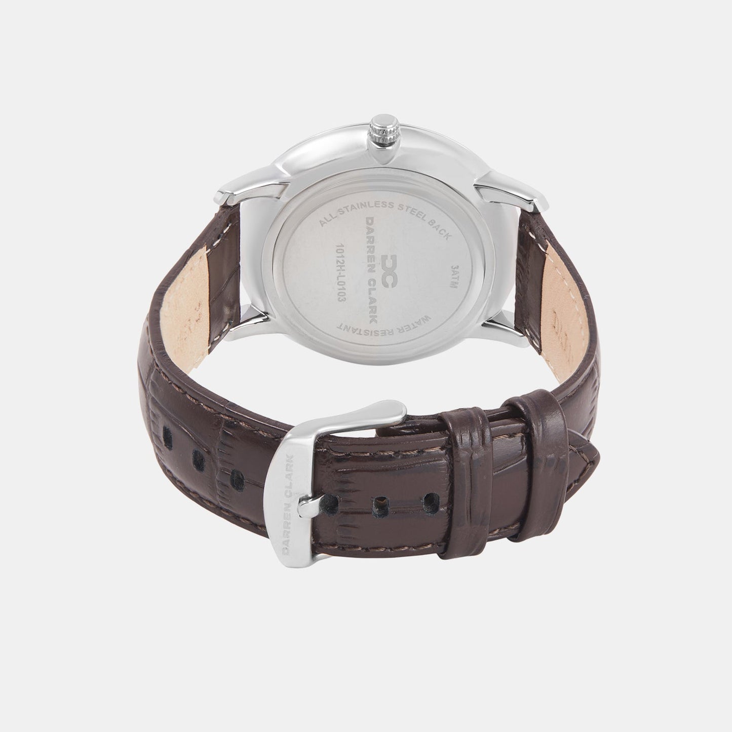 Men Quartz Silver Dial Multi-Function Leather Watch 1012H-L0103
