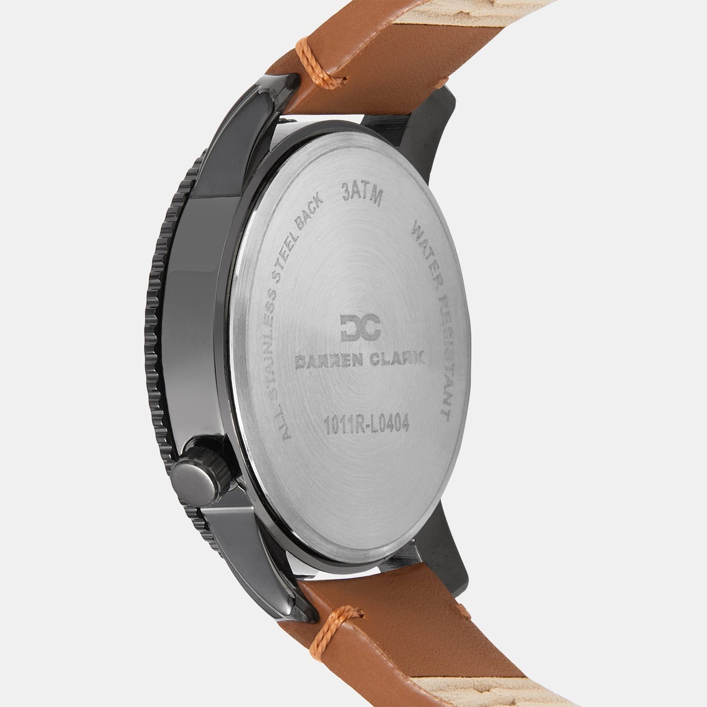 Men Quartz Black Dial Multi-Function Leather Watch 1011R-L0404