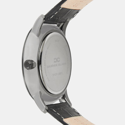 Men Quartz Grey Dial Multi-Function Leather Watch 1012J-L0315