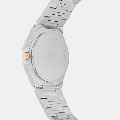Men Quartz Silver Dial Analog Metal Watch 1016E-M1303