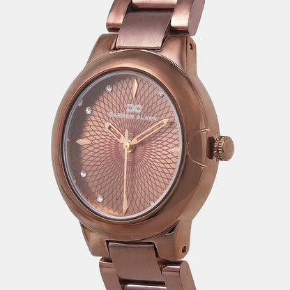 Women Quartz Brown Dial Analog Metal Watch 2016H-M0606