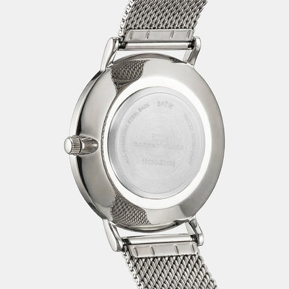Men Quartz Silver Dial Analog Stainless Steel Watch 1013C-E0103