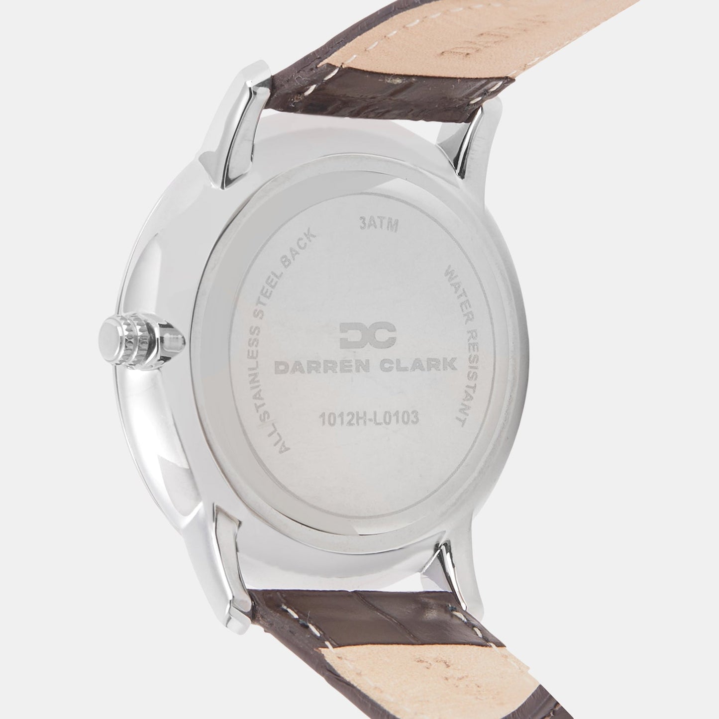 Men Quartz Silver Dial Multi-Function Leather Watch 1012H-L0103