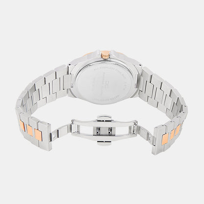 Men Quartz Silver Dial Analog Metal Watch 1016E-M1303